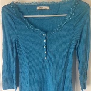 OLD NAVY BLUE 3/4 sleeve shirt